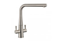 Conical Dual Lever Monobloc Tap - Brushed Chrome
