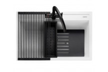 Prato INSET Single Large Bowl 790x510 - Arctic White c/w waste