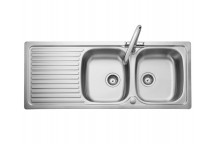 Linear 2 Bowl 1 Drainer Reversible Polished 1200x500 Sink (No Waste)