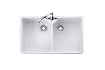 Farmhouse 800 Double Bowl Ceramic Sink 795*490*220 c/w Waste