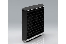 104 Vent Round Back Grill Front (Black)