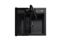 Prato INSET Single Bowl 570x510 - Charcoal c/w waste