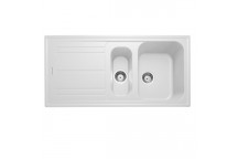 NOVA 1000x500 1.5B Sink White c/w waste kit