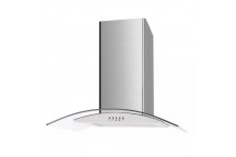 UBSCG70SS 700mm Chimney Hood CURVED Glass Stainless Steel