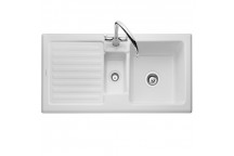Rustic 1.5Bowl Reversible White Ceramic Sink 1010*510 (c/w Waste)