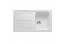 NOVA 860x500 1.0B Sink White c/w waste kit