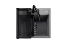 Prato INSET Single Bowl 570x510 - Concrete c/w waste