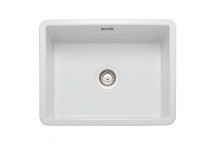 Rustique Square 1Bowl Under/Inset CERAMIC Sink 595x460 White c/w Waste