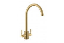Aquatrend Dual Lever Tap - Brushed Brass