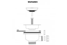 <WSPARE9> 89mm Basket Strainer Waste