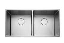 KUBE4040 Undermount / Inset Square 2 Bowl 860x400x200 c/w waste kit