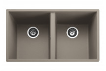 Oridian Undermount 2 Bowl 760x435 Sink - PEBBLE c/w waste