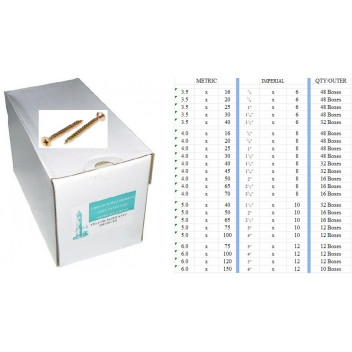 (Box 200) Pozi Screws (2\" x 10) Hardened Yellow Passivated