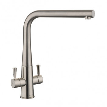 Conical Dual Lever Monobloc Tap - Brushed Chrome