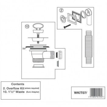 <WKIT07> Flange & Plug Waste Kit (Chrome)
