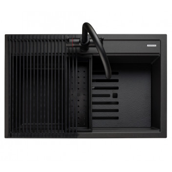 Prato INSET Single Large Bowl 790x510 - Charcoal c/w waste