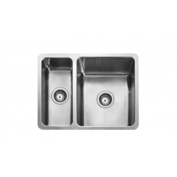 QUAD3418 Reversible Undermount/Inset Square 1.5 Bowl 600x450 c/w waste