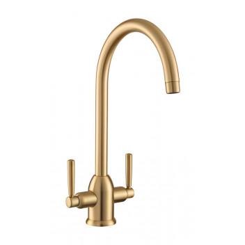 Parma Dual Lever Tap Brushed Brass