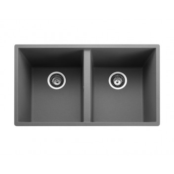 Oridian Undermount 2 Bowl 760x435 Sink - CONCRETE c/w waste