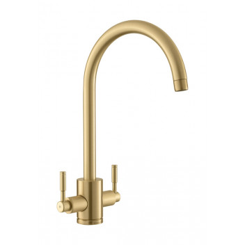Aquatrend Dual Lever Tap - Brushed Brass