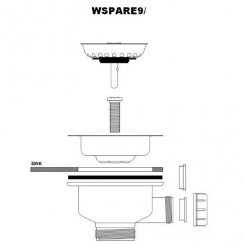 <WSPARE9> 89mm Basket Strainer Waste