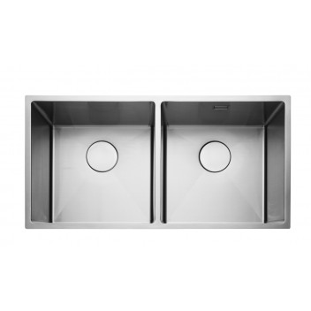 KUBE4040 Undermount / Inset Square 2 Bowl 860x400x200 c/w waste kit