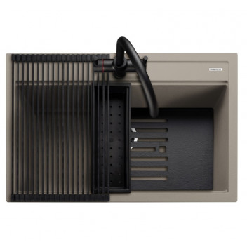 Prato INSET Single Large Bowl 790x510 - Pebble c/w waste