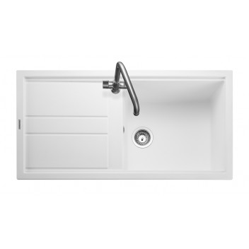 Topaz 1 Bowl 1000x510 Sink - Arctic White c/w waste