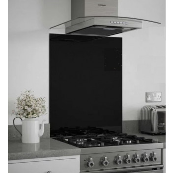 BSB675 600mm x 750mm BLACK GLASS Splashback