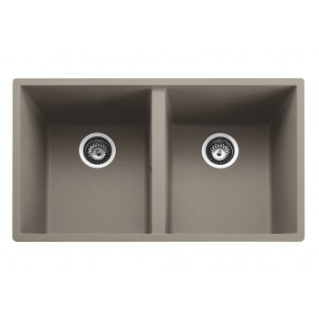 Oridian Undermount 2 Bowl 760x435 Sink - PEBBLE c/w waste